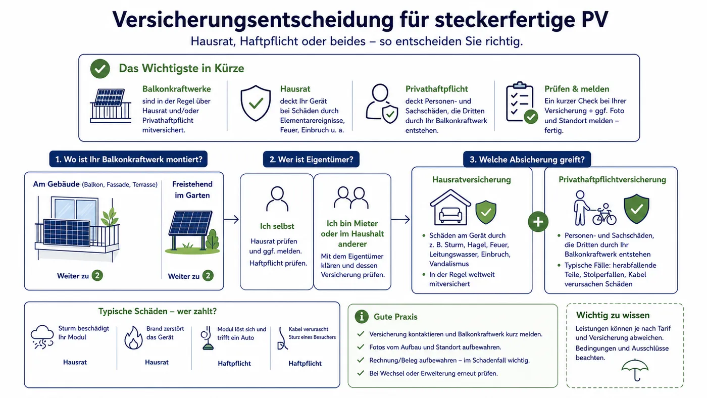 Kernschema zu Versicherungsentscheidung für steckerfertige PV.