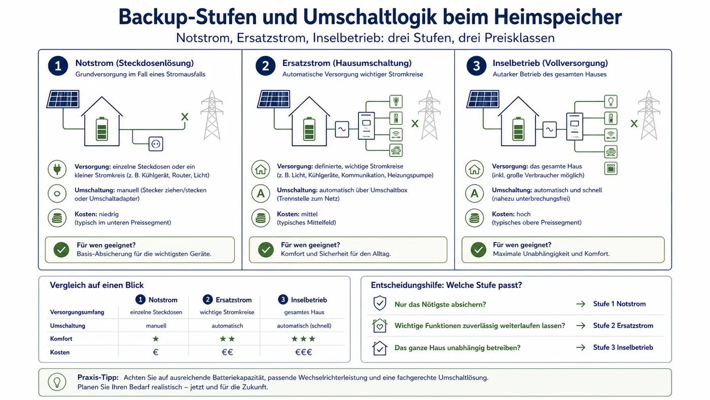 Vergleichsbild zu Backup-Stufen und Umschaltlogik beim Heimspeicher.