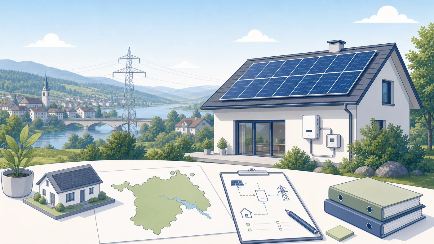 Einstieg und thematischer Anker zu Aargauer Melde- und Förderpfad für PV.