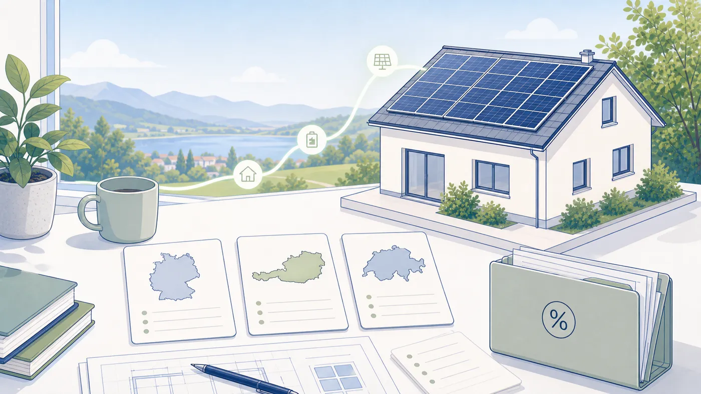 PV-Anlage Steuer DACH 2026: Was 0 % USt heißt, was sie nicht heißt