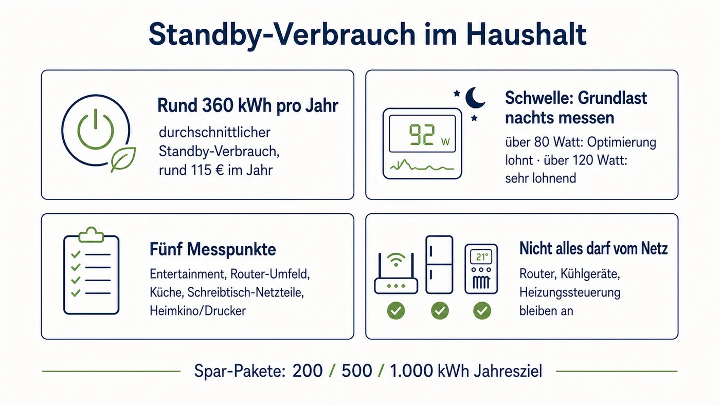 Kernschema zu Mess- und Einsparlogik für Standby-Verbrauch.